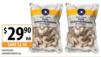Supabarn Star Pak Raw Vannamei Prawns 1kg offer