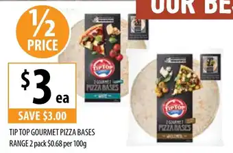 Supabarn Tip Top Gourmet Pizza Bases Range 2 Pack offer