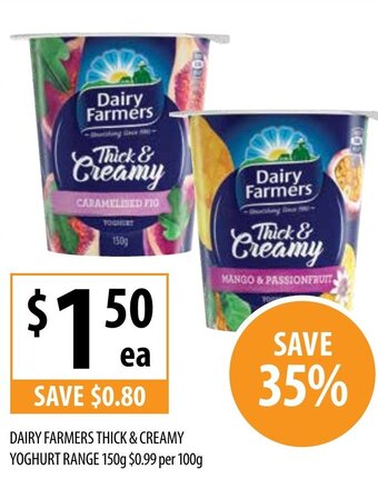 Supabarn Diary Farmers Thick & Creamy Yoghurt Range 150g offer