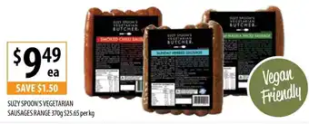 Suzy Spoon's Vegetarian Sausages Range 370g