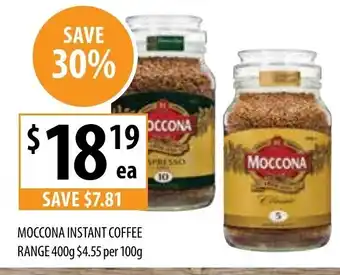 Supabarn Moccona Instant Coffee Range 400g offer
