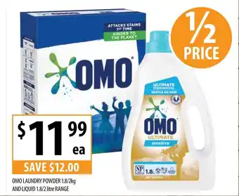 Supabarn Omo Laundry Powder 1.8/2kg and Liquid 1.8/2 Litre offer