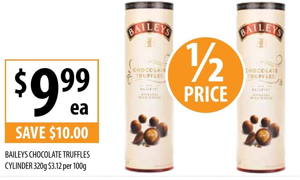 Bailey's Chocolate Truffles Cylinder 320g offer at Supabarn