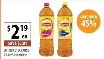 Supabarn Lipton Ice Tea Range 1.5 Litre offer