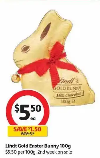 Coles Lindt Gold Easter Bunny offer
