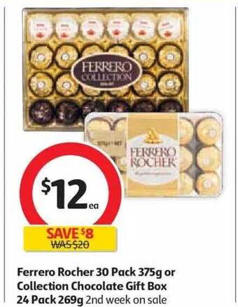Coles Ferrero Rocher 30 Pack Or Collection Chocolate Gift Box 24 Pack offer
