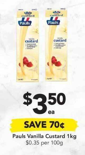 Drakes Pauls Vanilla Custard offer