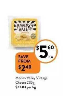 Foodworks Mersey Valley Vintage Cheese offer