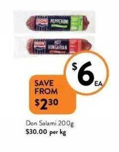 Foodworks Don Salami offer