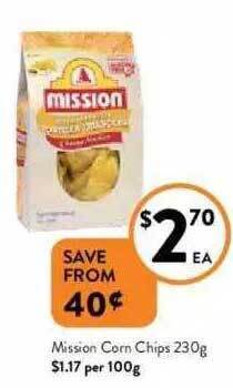 Foodworks Mission Corn Chips offer