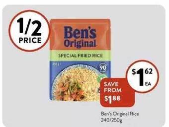 Foodworks Ben's Original Rice offer