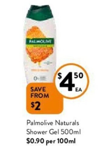 Foodworks Palmolive naturals shower gel 500ml offer