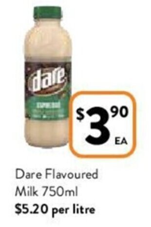 Foodworks Dare flavoured milk 750ml offer