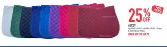 Ascot quilted cotton saddle cloth range