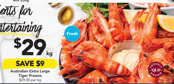 Drakes Australian extra large tiger prawns offer