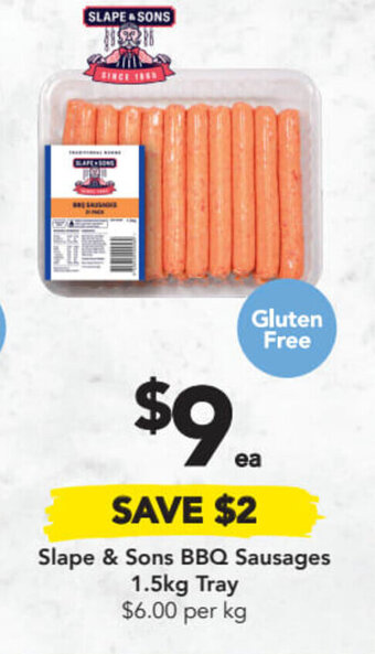 Drakes Slape & sons Bbq sausages 1.5Kg tray offer