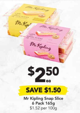 Drakes Mr kipling snap slice 6 pack 165g offer