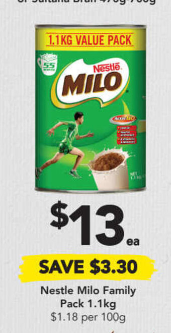 Drakes Nestle milo family pack 1.1Kg offer