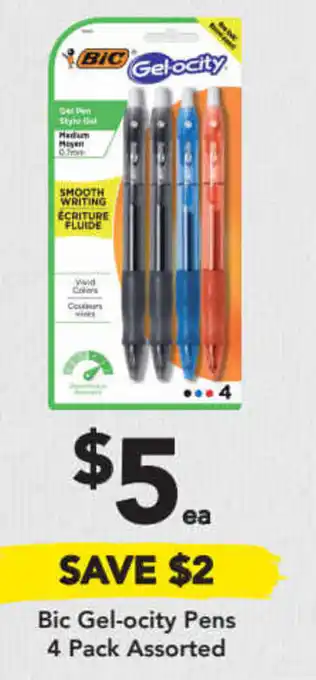 Drakes Bic gel-ocity pens 4 pack assorted offer