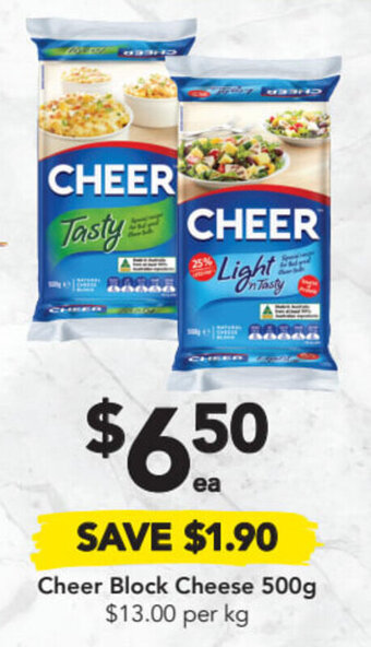 Drakes Cheer block cheese 500g offer
