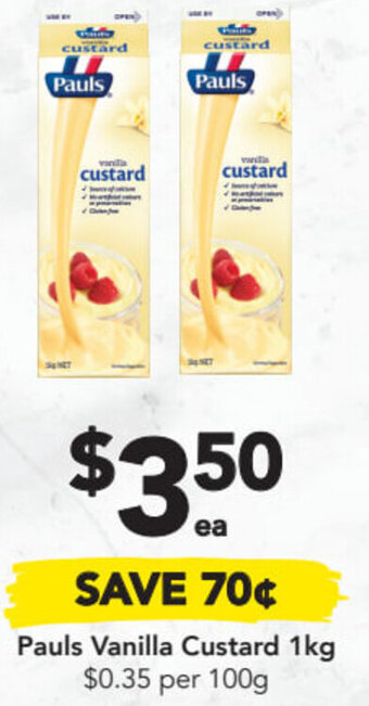 Drakes Pauls vanilla custard 1Kg offer