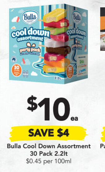 Drakes Bulla cool down assortment 30 pack 2.2lt offer