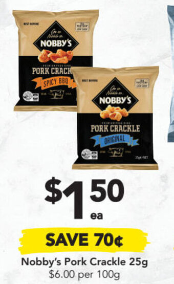 Drakes Nobby's pork crackle 25g offer