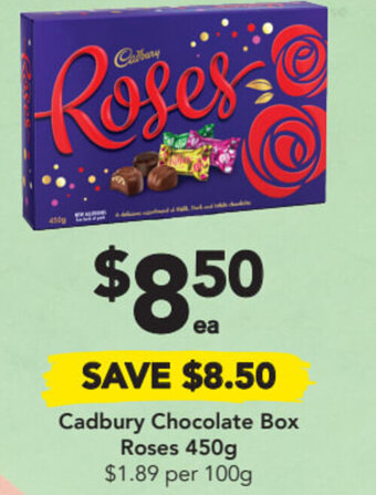 Cadbury chocolate box roses 450g