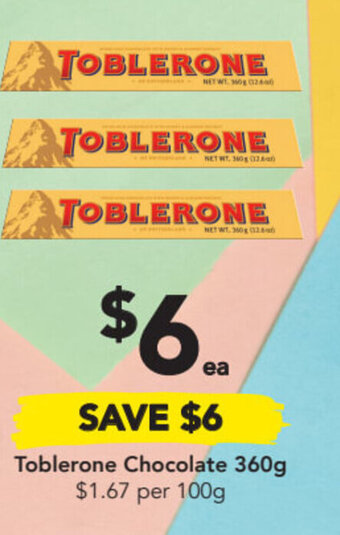 Drakes Toblerone chocolate 360g offer