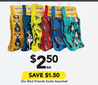 Drakes Our best friends socks assorted offer