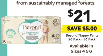 Drakes Beyond nappy pants 26 pack - 36 pack offer