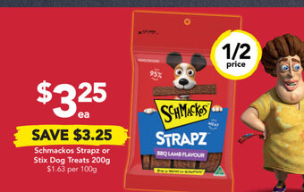 Drakes Schmackos strapz or stix dog treats 200g offer