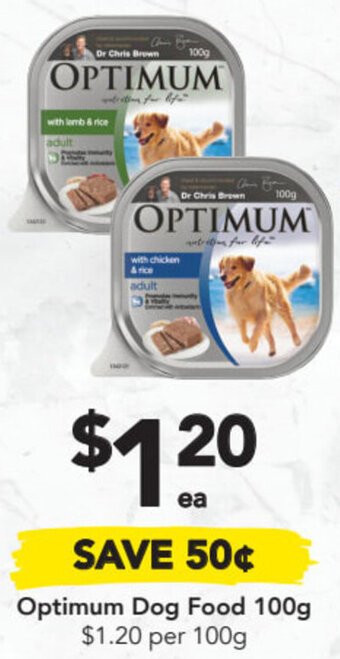 Drakes Optimum dog food 100g offer