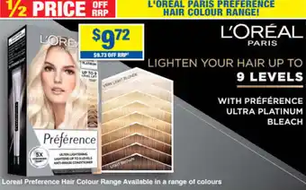 My Chemist Loreal Preference Hair Colour Range Available in a range of colours offer