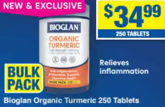 Bioglan Organic Turmeric 250 Tablets