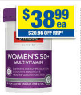 My Chemist Swisse Ultivite Women's 50+ Multivitamin 90 Tablets offer