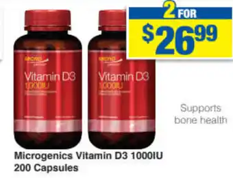 My Chemist Microgenics Vitamin D3 1000IU 200 Capsules offer