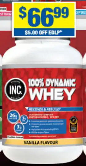 My Chemist INC. 100% Dynamic Whey 2kg Assorted Flavours offer