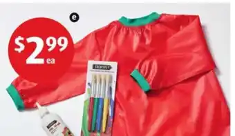 ALDI Artist Smock or Jumbo Paint Brushes 4pk offer