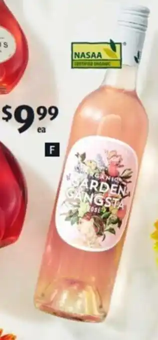 ALDI Garden Gangsta Central Ranges Organic Rose 2021 750ml offer