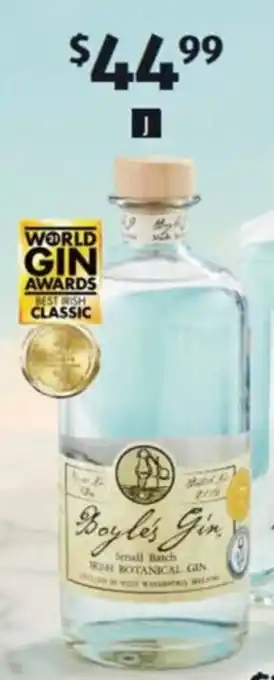 Boyle's Small Batch Irish Botanical Gin 700ml