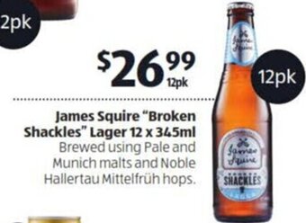 James Squire Broken Shackles Lager 12 x 345ml