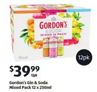 Gordon's Gin & Soda Mixed Pack 12 x 250ml