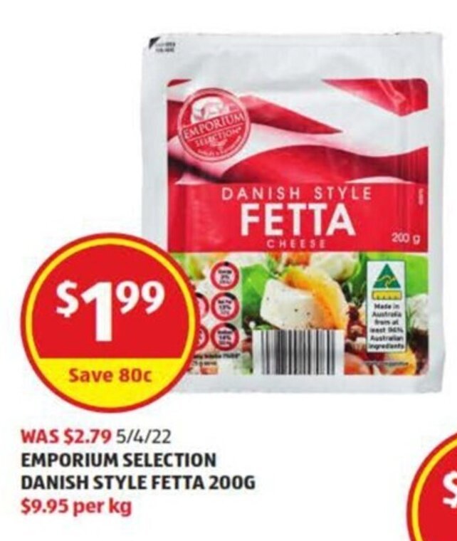Emporium Selection Danish Style Fetta 200g offer at ALDI