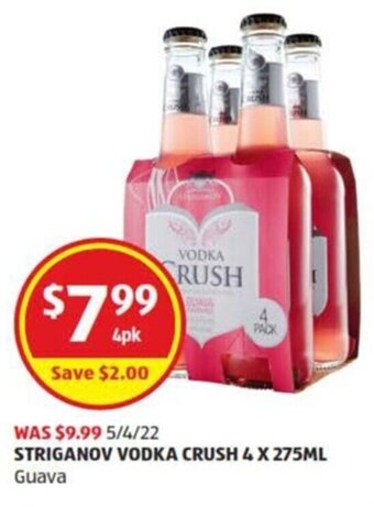 ALDI Striganov Vodka Crush 4 x 275ml offer