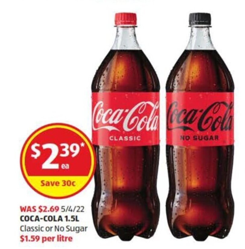 CocaCola 1.5L offer at ALDI