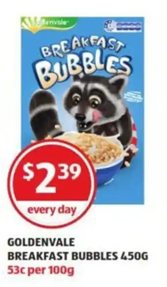 ALDI Goldenvale Breakfast Bubbles 450g offer