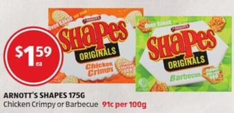 ALDI Arnott's Shapes 175g offer