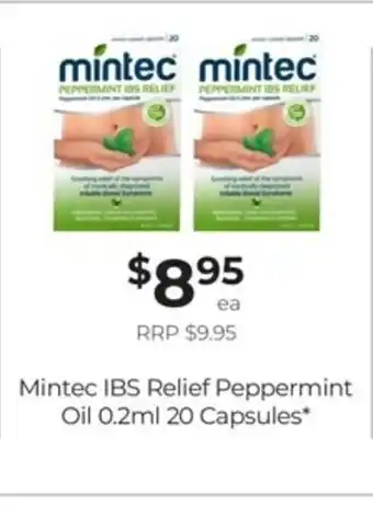 Mintec IBS Relief Peppermint Oil 0.2ml 20 Capsules