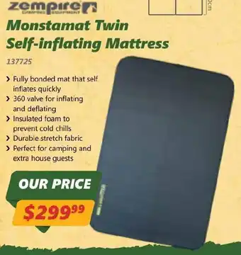 Zempire Monstamat Twin Self-inflating Mattress